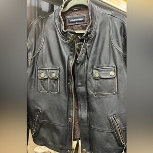 vintage Steve Madden heavy insulated motorcycle style leather jacket 2XL